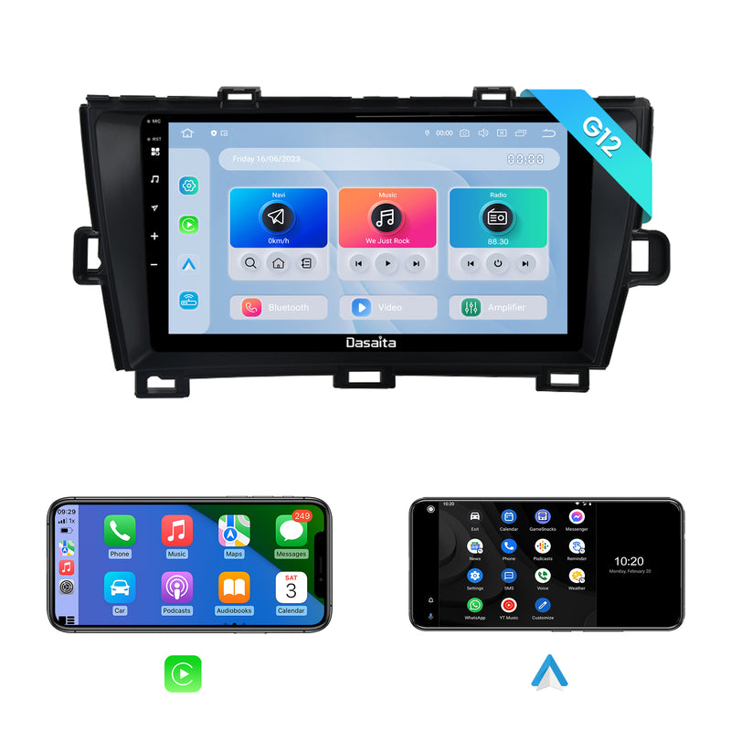 Dasaita Android12 Car Stereo for Toyota Pruis 2009-2013 Wireless Carplay & Android Auto Car Radio | Qualcomm 665 | 9" QLED Screen | Wifi+4G LTE | 6G+64G | DSP|GPS Navigation Head Unit | Optical Output