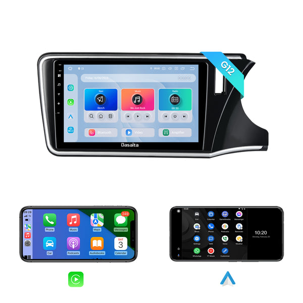 Dasaita Android12 Car Stereo for Honda City 2008-2017 Wireless Carplay & Android Auto Car Radio| Qualcomm 665 | 10.2" QLED Screen | Wifi+4G LTE |6G+64G|DSP|GPS Navigation Head Unit| Optical Output