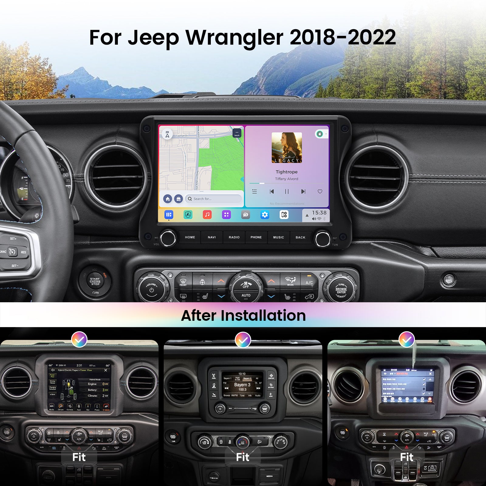 Apple - だいさん専用 Dasaita Android13 Car Stereo for Jeep Wrangler JL/Gladiator