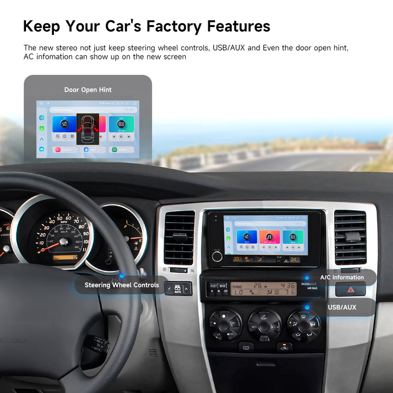 Dasaita Android 13 Car Stereo for Toyota Universal 2000-2020 Wireless Carplay & Android Auto Car Radio|Qualcomm 665|7" QLED Screen|Wifi+4G LTE|6G/8G+64G/256G|SWC|GPS Navigation Head unit|DTS|Optical Output