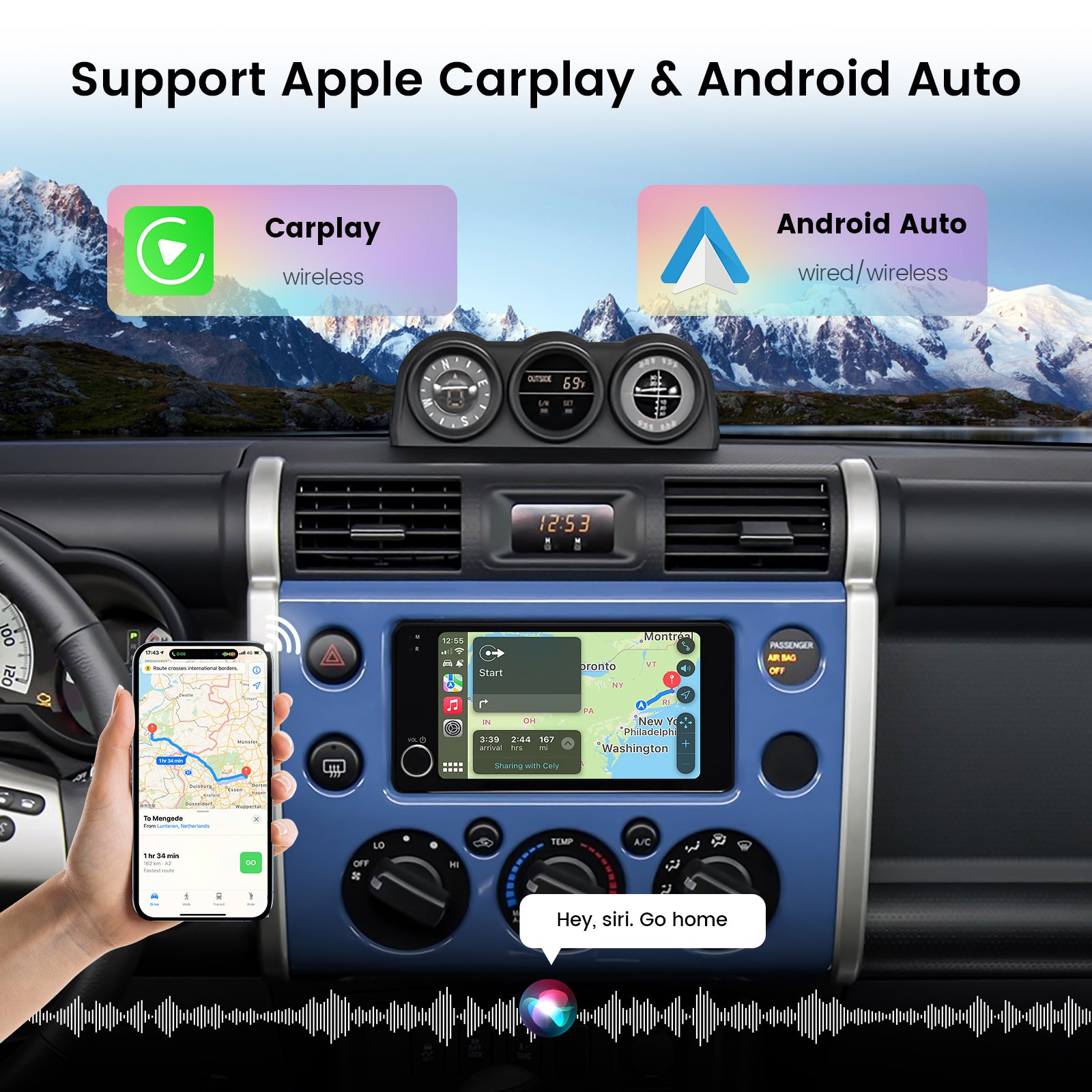 Dasaita Vivid13 Double Din Car Stereo for Highlander/4Runner 2001-2007