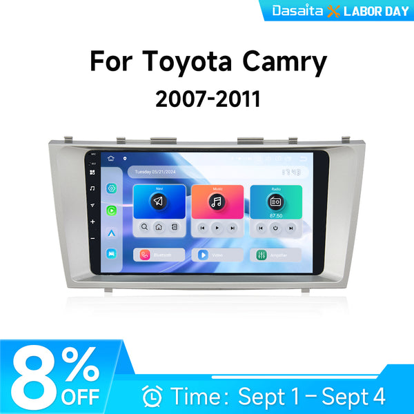 Dasaita Android 13 Car Stereo for Toyota Camry 2007–2011 – 9” QLED Touchscreen, Wireless CarPlay & Android Auto, Plug & Play Radio Upgrade with GPS, 4G LTE,DTS Audio