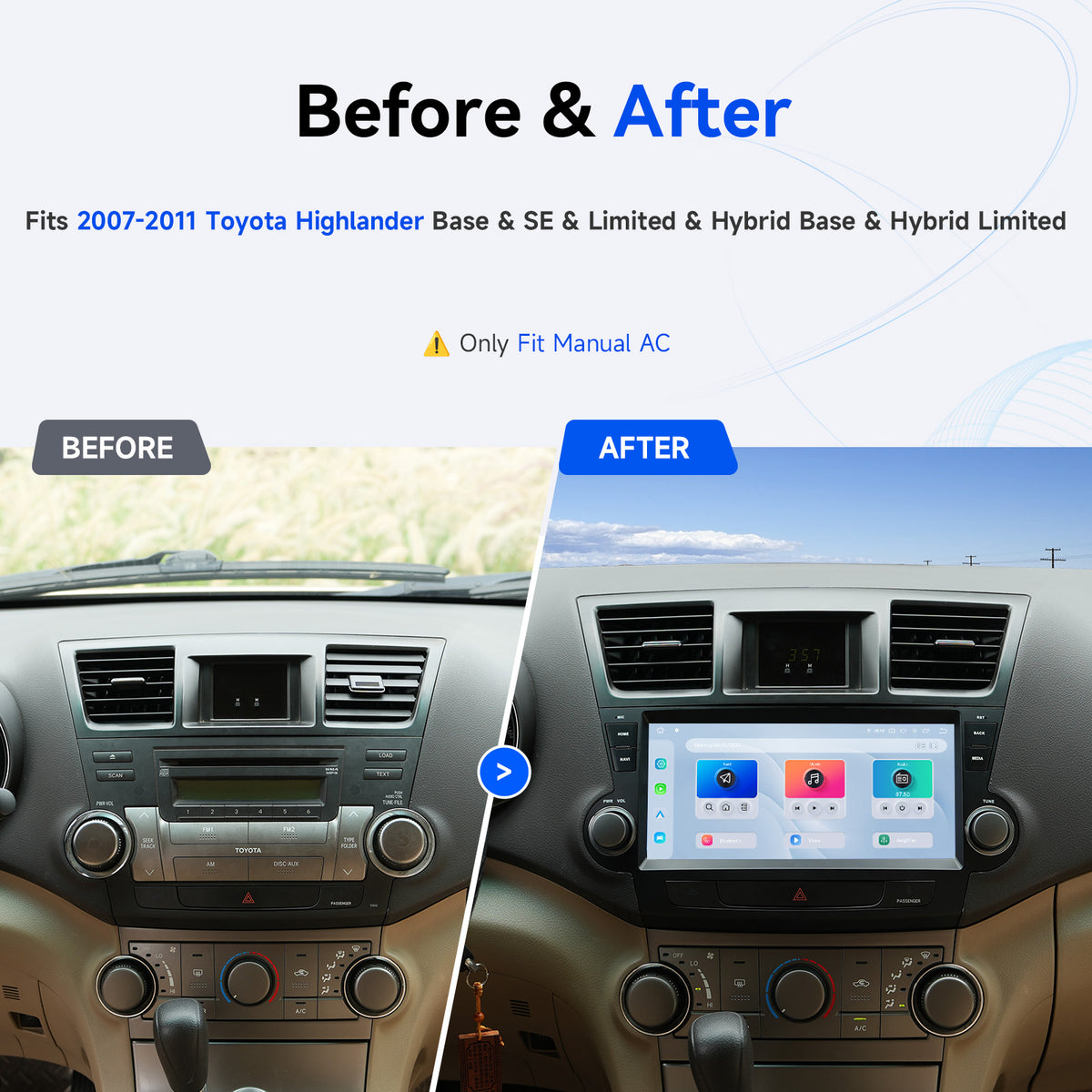 Dasaita Android 13 Car Stereo For Toyota Highlander 2007–2013