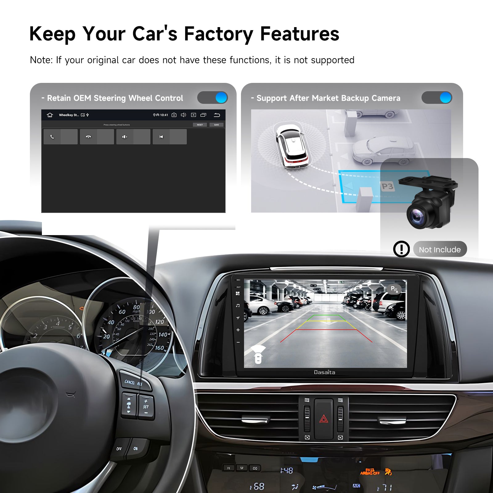 Dasaita Android13 Mazda 6 Atenza 2013 2014 2015 Wireless Carplay & Android Auto Car Radio | Qualcomm 665 | 9" QLED Screen | Wifi+4G LTE | 6G+64G |DTS|GPS Navigation Head Unit | Optical Output