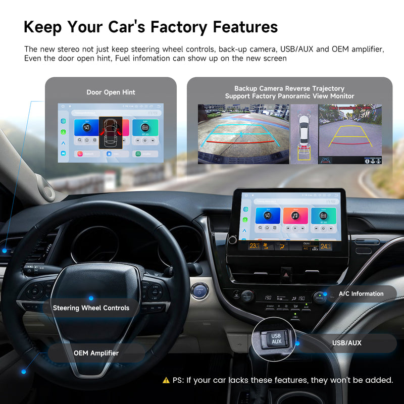 Dasaita Android 13 Car Stereo for Toyota Camry 2021–2023 | 11.6" QLED Touchscreen | Wireless CarPlay & Android Auto | 8+256GB | Plug & Play GPS Navigation Head Unit