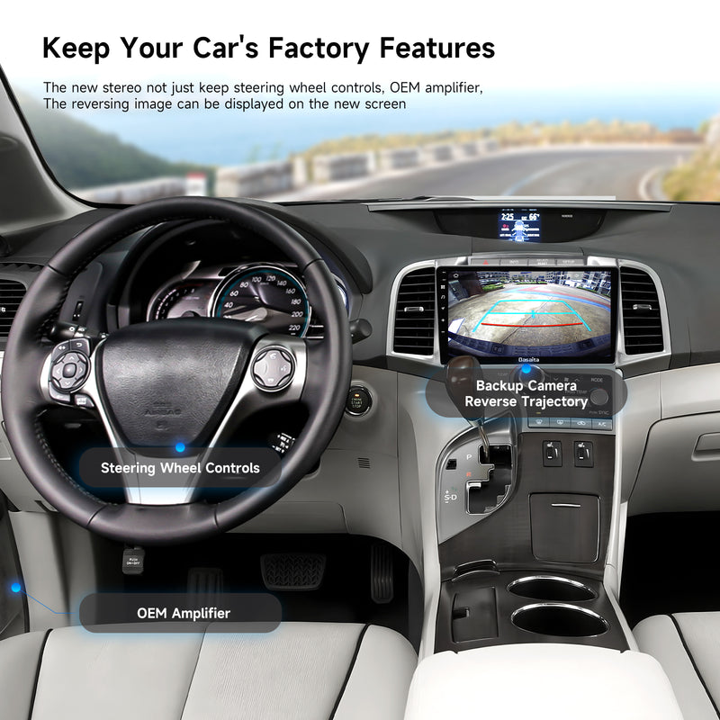 Dasaita Android 13 Car Stereo for Toyota Venza 2008-2016 Wireless Carplay & Android Auto Car Radio | Qualcomm 665 | 9" QLED Screen | Wifi+4G LTE | 6G+64G | DTS Head Unit | Optical Output