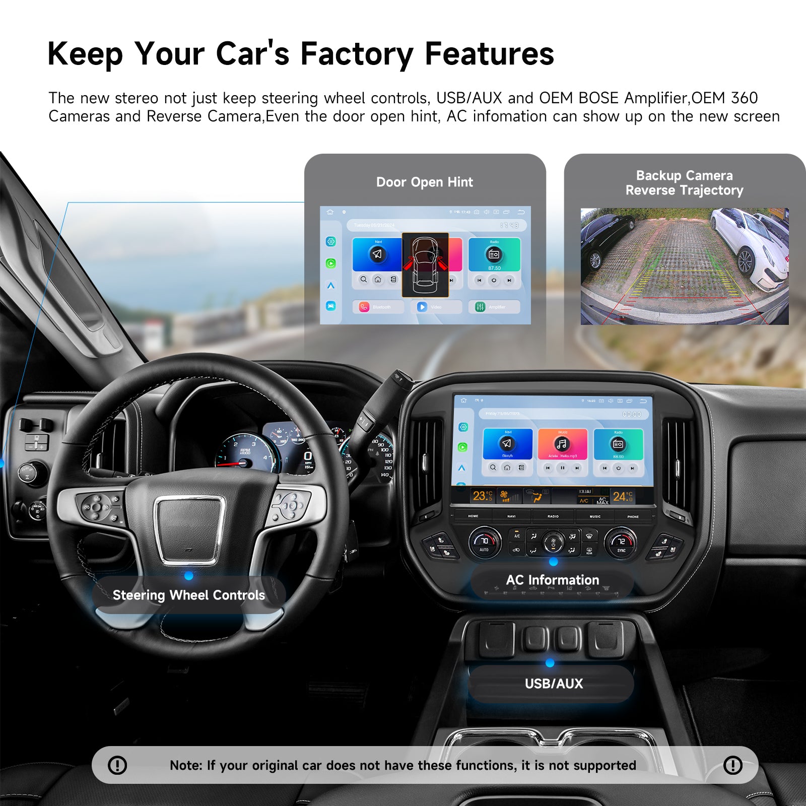Dasaita Android13 Car Stereo for Chevrolet Silverado GMC Sierra 2014-2019 Wireless Carplay & Android Auto Car Radio | Qualcomm 665 | 13.3" 2K QLED Screen | Wifi+4G LTE |8G+256G | DTS|GPS Navigation Head Unit | Optical Output
