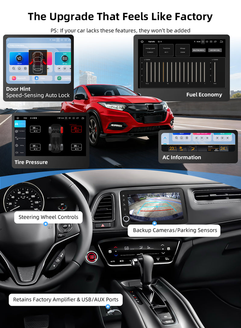 Dasaita Android13 Car Stereo for Honda Vezel HR-V HRV 2013-2022 Wireless Carplay & Android Auto Car Radio | Qualcomm 665 | 8" QLED Screen | Wifi+4G LTE | 6G/8G+64G/256G | DTS|GPS Navigation Head Unit | Optical Output