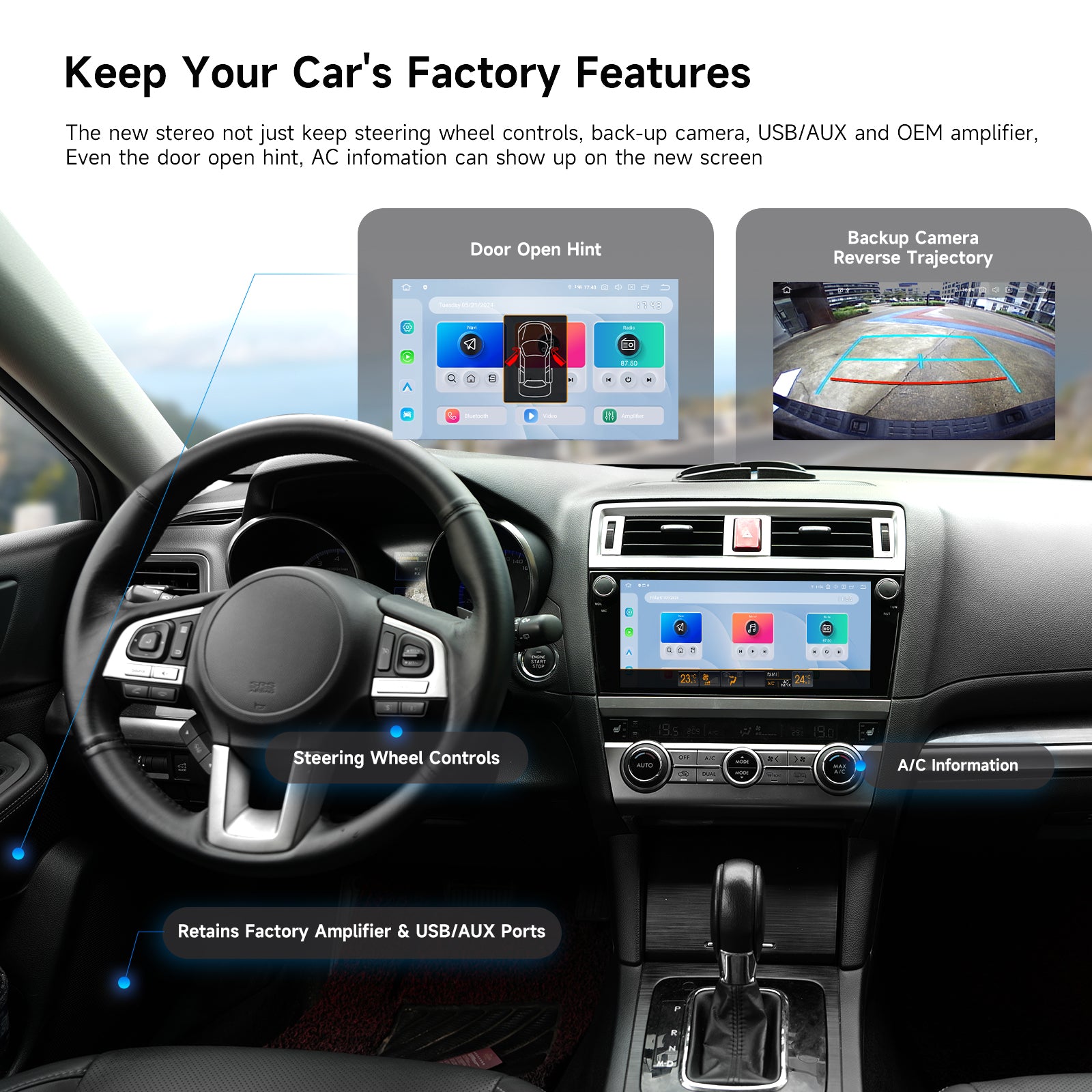 Dasaita Android 13 10.33″ for Subaru Outback & Legacy (2015-2019) QLED Factory Style Head Unit | Octa-Core 8+256GB | Wireless CarPlay/Android Auto | Hi-Fi Audio & Physical Knob | Plug & Play Upgrade