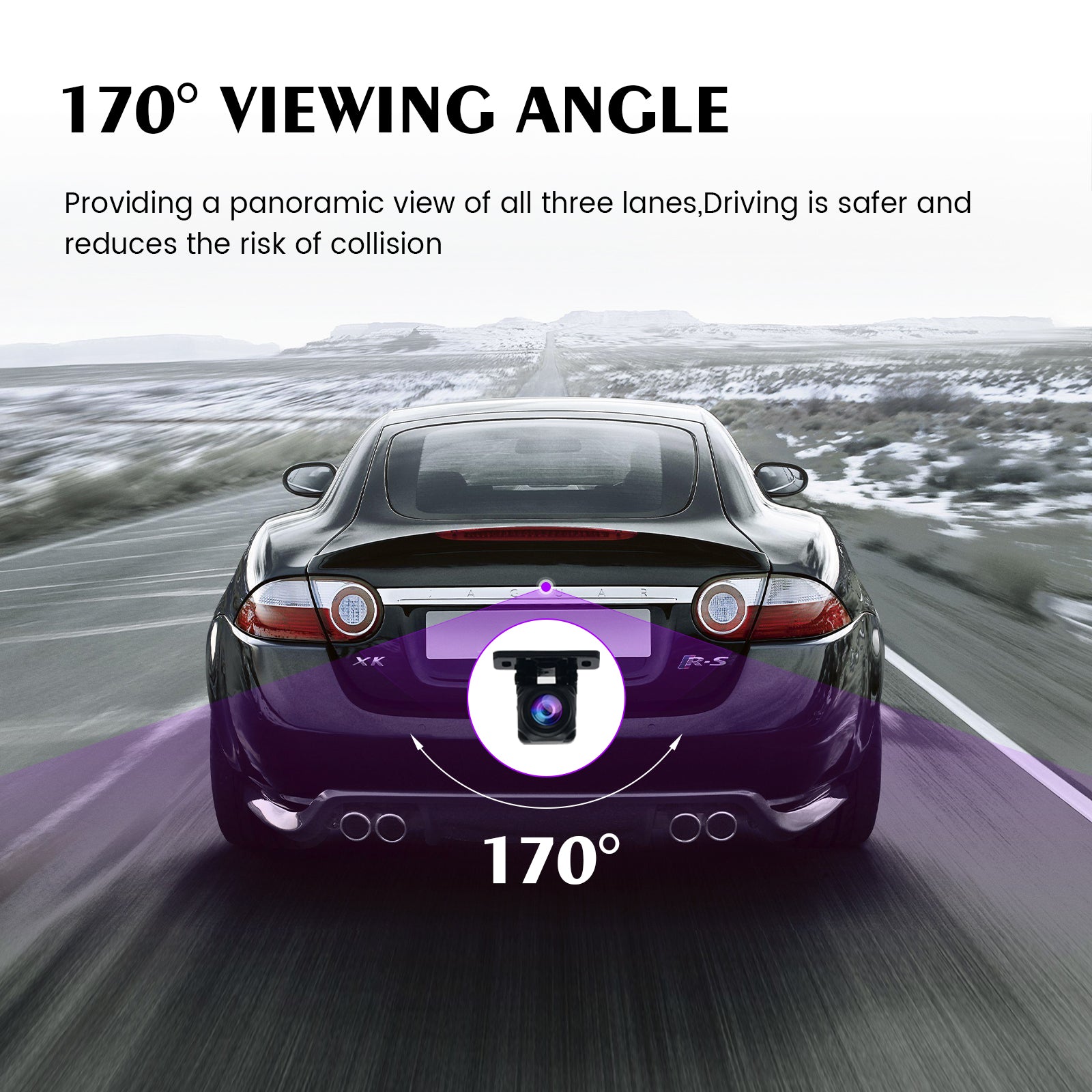 Dasaita Backup/Front View Camera 170° Super Wide Angle and Fisheye Correction 1080P Clear Night Vision Rear View Camera IP68K Waterproof Universal Reverse Camera for Car,SUV,Truck Pickup,Camper,Van AHD Camera