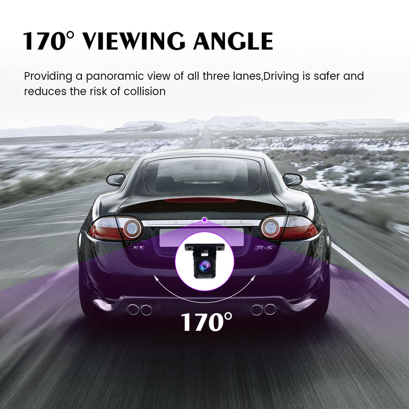 Dasaita Backup/Front View Camera 170° Super Wide Angle and Fisheye Correction 1080P Clear Night Vision Rear View Camera IP68K Waterproof Universal Reverse Camera for Car,SUV,Truck Pickup,Camper,Van AHD Camera