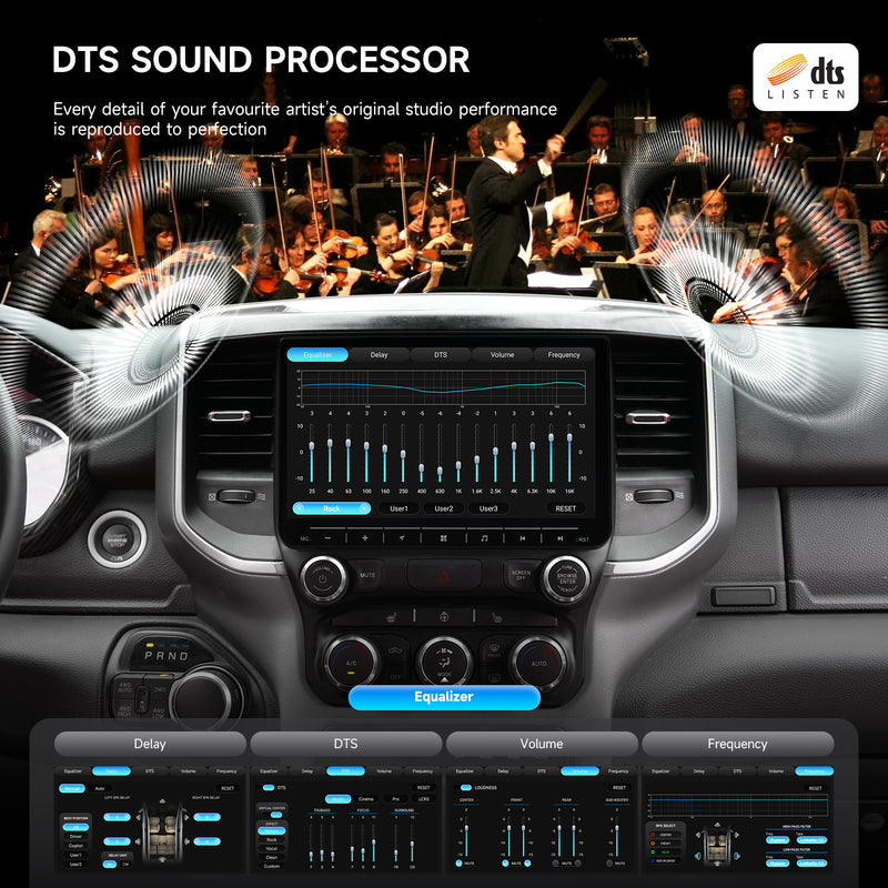 Dasaita Android13 Car Stereo for Dodge Ram 1500 2019-2022 (Auto AC) Wireless Carplay & Android Auto Car Radio | Qualcomm 665 | 10.2" QLED Screen | Wifi+4G LTE | 6G/8G+64G/256G | DTS|GPS Navigation Head Unit | Optical Output