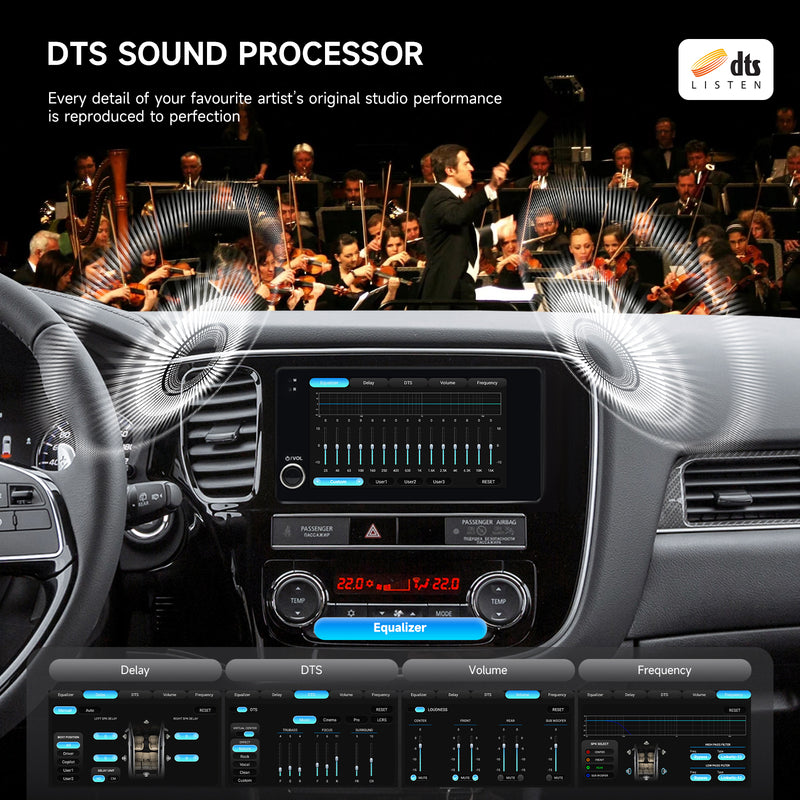 Dasaita Android 13 Car Stereo for Mitsubishi Universal Lancer ASX Outlander Pajero| Wireless CarPlay & Android Auto | 7" QLED Screen with Knob | Plug & Play | OEM Function Retention