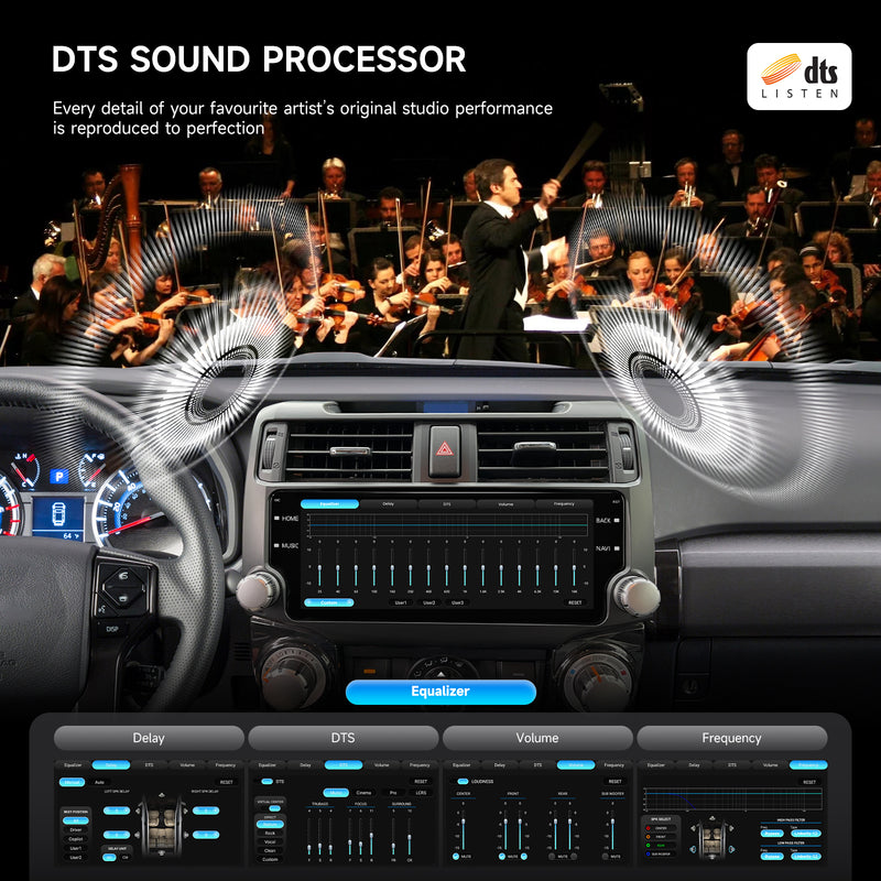 Dasaita Vivid11 Toyota 4Runner 2010 2011 2012 2013 2014 2015 2016 2017 2018 2019 Car Stereo 10.25 Inch Wireless Carplay Android Auto PX6 4G+64G Android11 Black 1280*480 DSP AHD Radio