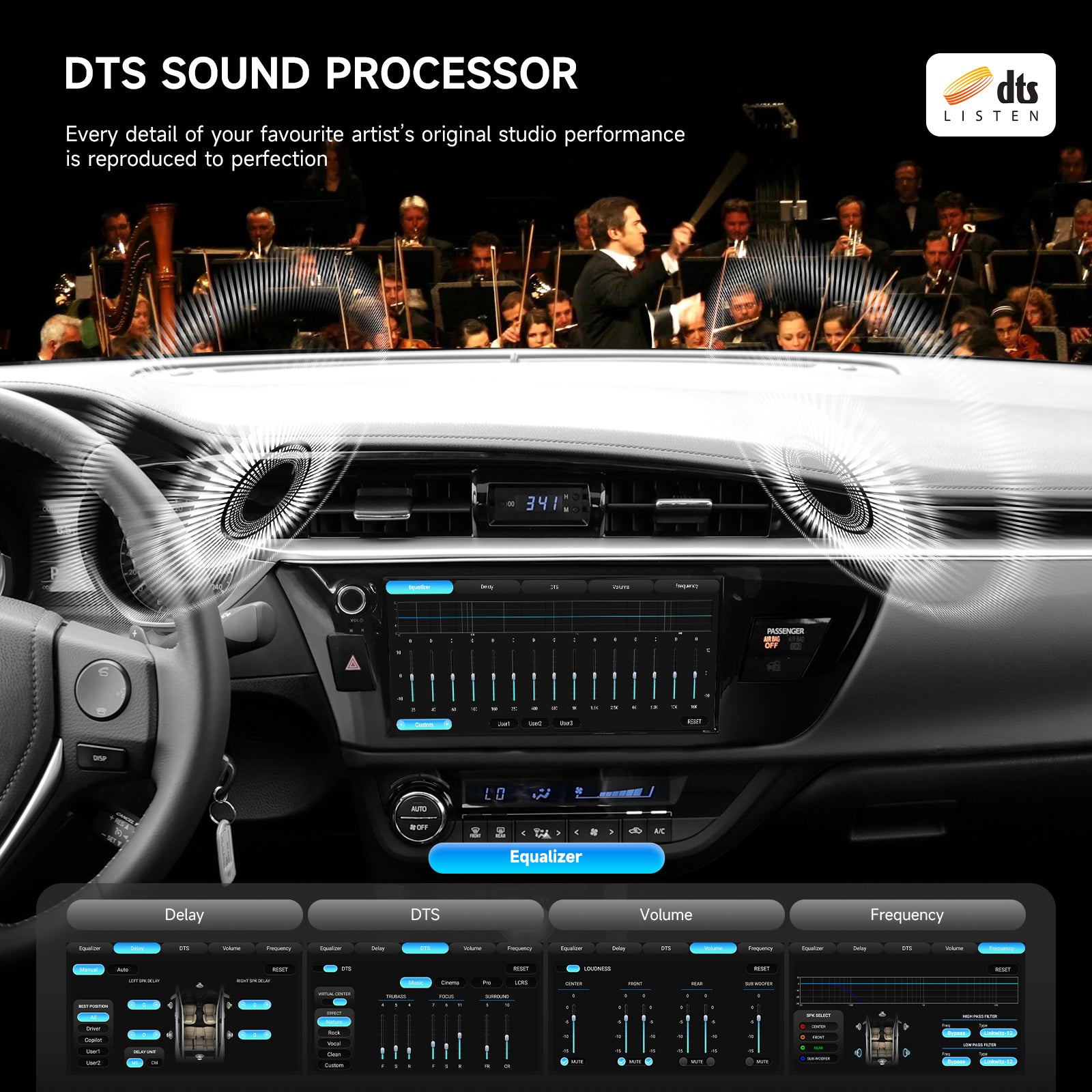 Dasaita Android13 10.33" Android Auto Stereo for Toyota Corolla 2014 2015 2016, Wireless Apple CarPlay, QLED Touchscreen, Plug and Play Retains Factory Controls