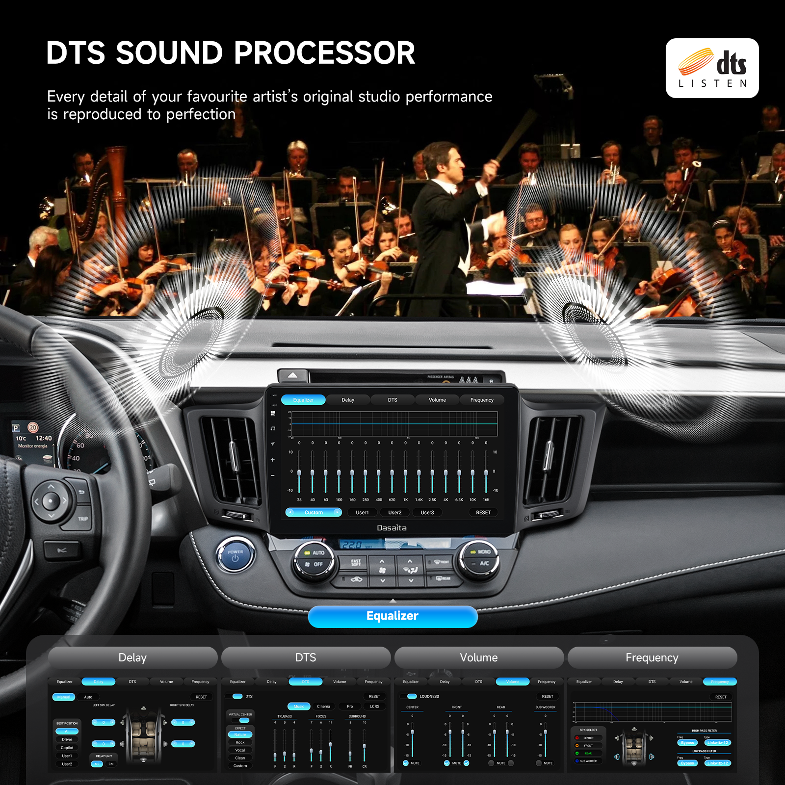 Dasaita Android 13 Car Stereo for Toyota RAV4 2013-2018 | Wireless CarPlay Android Auto | 10.2" QLED Screen GPS Navigation Head Unit