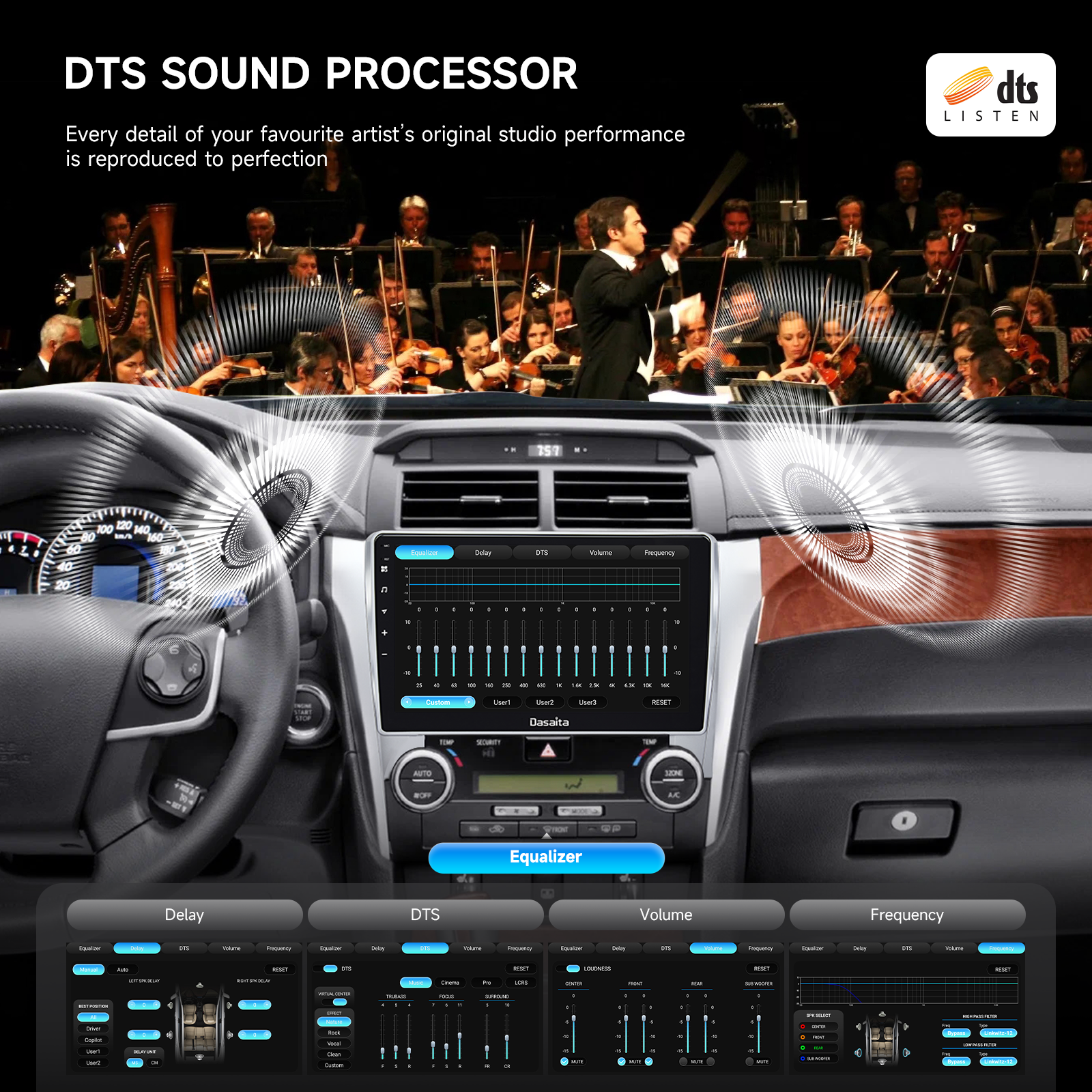Dasaita 10.2" Android 13 Car Stereo for Toyota Camry 2012-2014 (Asian Version) | Wireless CarPlay & Android Auto | Qualcomm 665 | QLED Screen | WiFi+4G LTE | 6G+64G | DTS | GPS | Optical Output