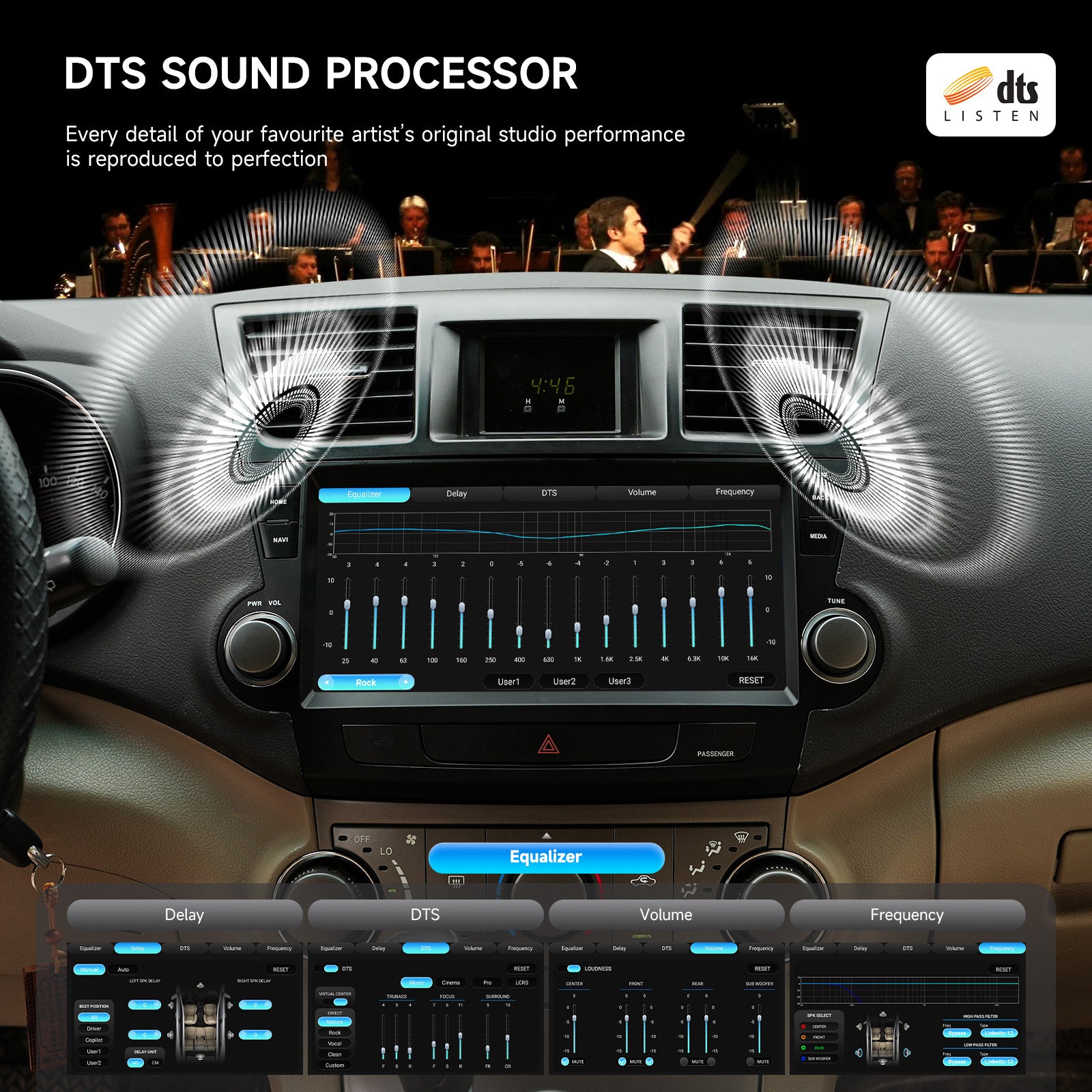 Dasaita 10.33'' Car Stereo for Toyota Highlander 2007-2014 | Android 13 Head Unit with Wireless Apple CarPlay Android Auto, 6GB+64GB GPS Navigation, Dual Knobs Plug & Play Car Radio