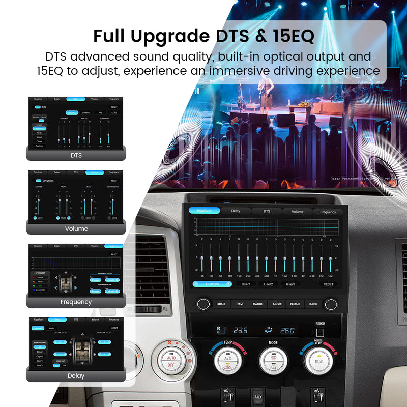 Dasaita Vivid13 Car Stereo for Toyota Tundra 2007-2013/Sequoia 2014-2022 LHD Wireless Carplay & Android Auto Car Radio | Qualcomm 665 | 11.5" QLED Screen | Wifi+4G LTE | 8G+256G | DTS|GPS Navigation Head Unit | Optical Output