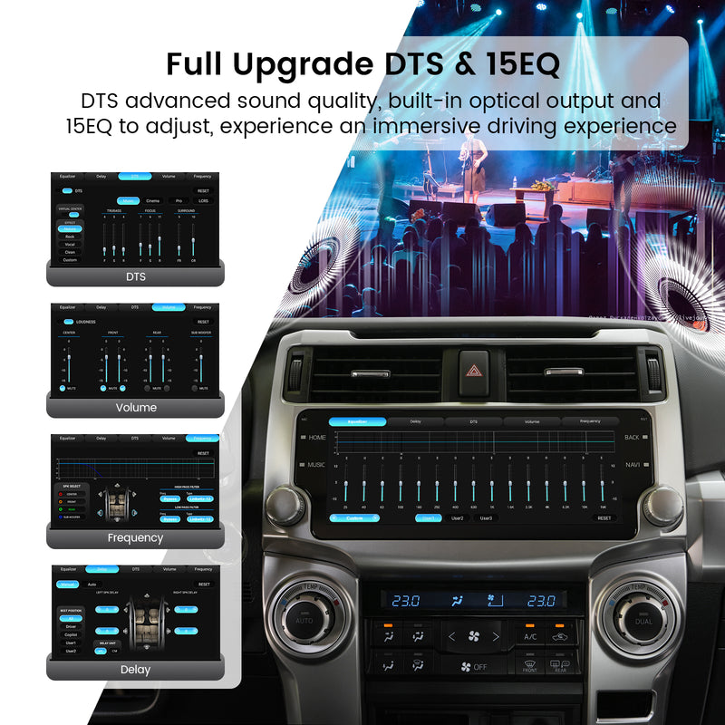 Dasaita Vivid13 Toyota 4Runner 2010-2023 Car Stereo 10.25 Inch Wireless Carplay Android Auto 8G+256G Android13 Silver 1920*720 DTS AHD Radio