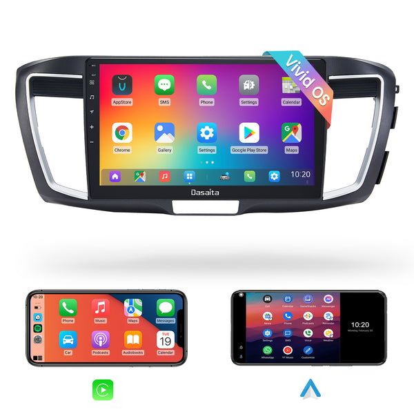 Dasaita Vivid11 Honda Accord 2013 2014 2015 2016 2017 LHD Car Stereo 10.2" Carplay Android Auto 4G+64G Android11 PX6 1280*720 DSP AHD Radio