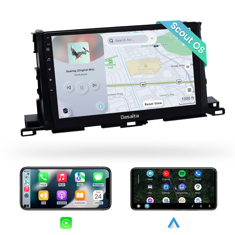 Dasaita Scout10 Toyota highlander 2015 2016 2017 2018 Car Stereo 10.2 Inch Carplay Android Auto PX6 4G+64G Android10 1280*720 DSP AHD Radio