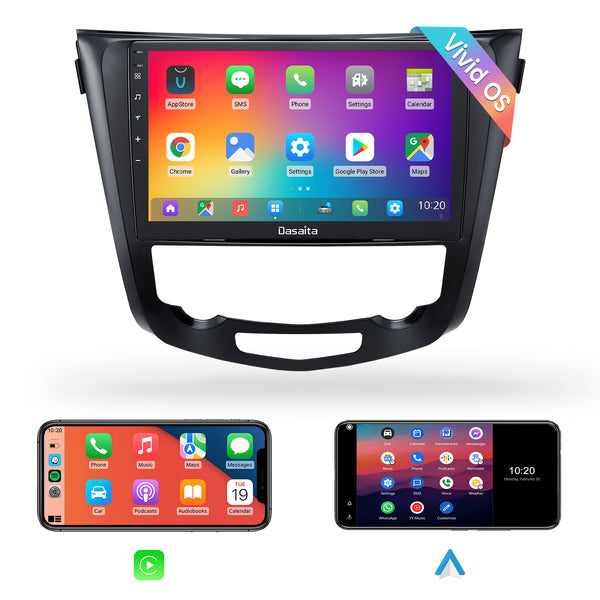 Dasaita Vivid Nissan X-Trail Qashqai Rogue 2014 2015 2016 2017 2018 2019 2020 Car Stereo 10.2 Inch Carplay Android Auto PX6 4G+64G Android11 1280*720 DSP AHD Radio