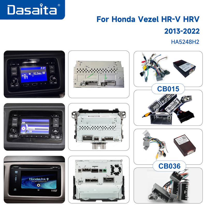 Dasaita Android13 Car Stereo for Honda Vezel HR-V HRV 2013-2022 Wireless Carplay & Android Auto Car Radio | Qualcomm 665 | 9" QLED Screen | Wifi+4G LTE | 6G+64G | DTS|GPS Navigation Head Unit | Optical Output