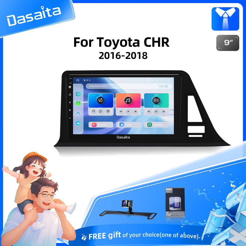 Dasaita Android13 Car Stereo for Toyota CHR 2016-2020 Wireless Carplay & Android Auto Car Radio | Qualcomm 665 | 9" QLED Screen | Wifi+4G LTE | 6G/8G+64G/256G |DTS|GPS Navigation Head Unit | Optical Output