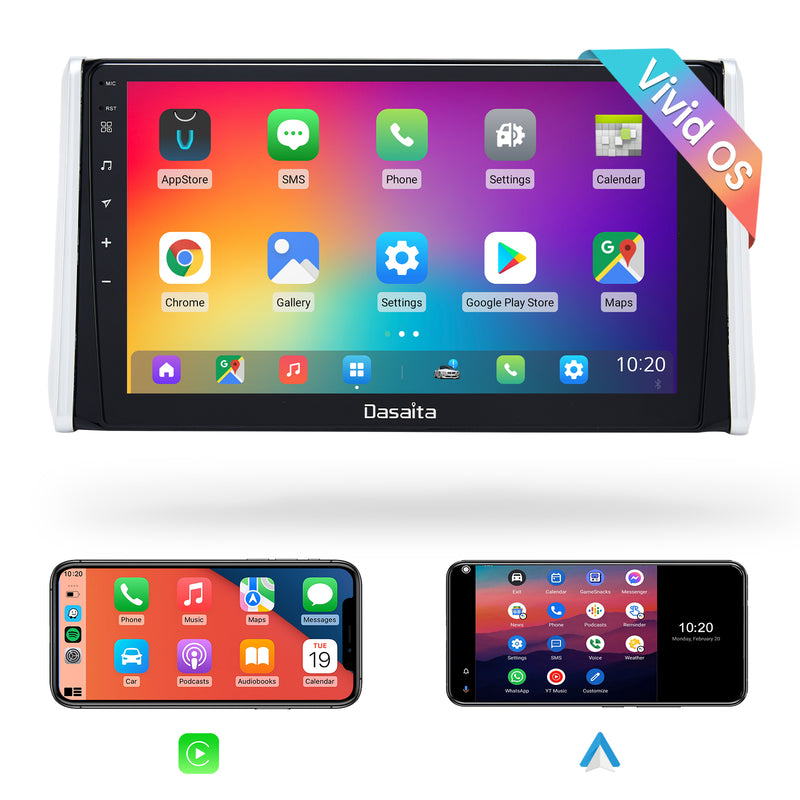 Dasaita Vivid11 Toyota RAV4 2019 2020 2021 2022Car Stereo 10.2 Inch Carplay Android Auto PX6 4G+64G Android11 1280*720 DSP AHD Radio