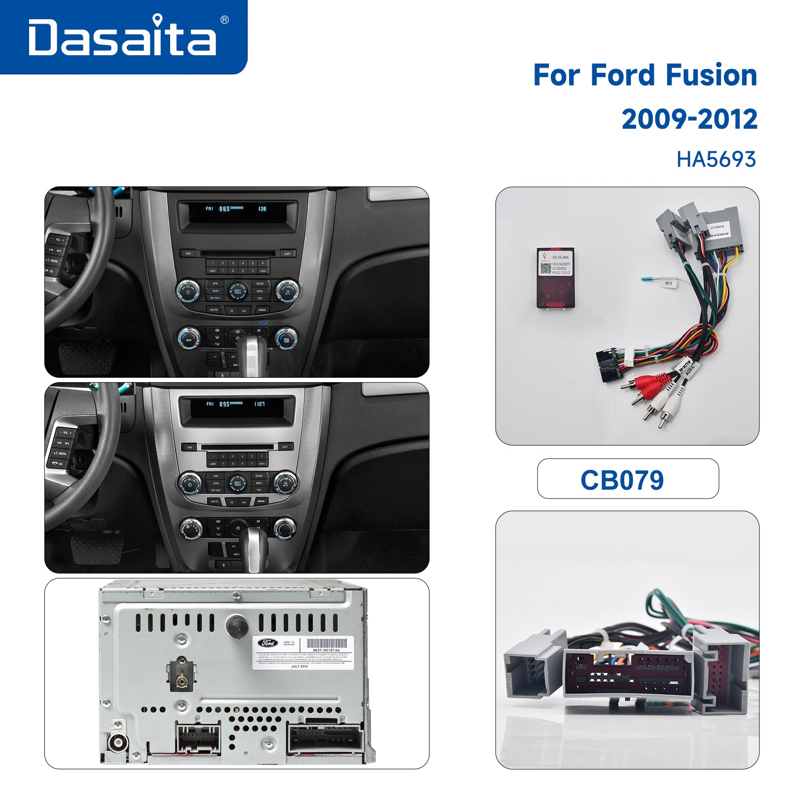 Dasaita Android13 Car Stereo for Ford Fusion 2009-2012 Wireless Carplay & Android Auto Car Radio| Qualcomm 665 | 10.2" QLED Screen | Wifi+4G LTE |6G+64G|DTS|GPS Navigation Head Unit| Optical Output