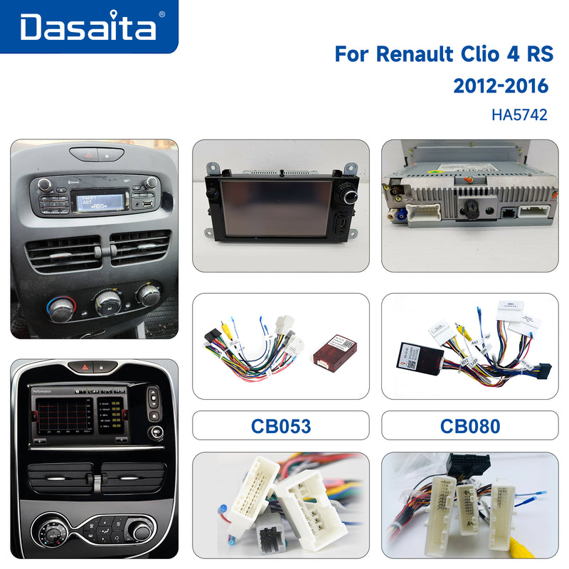 Dasaita Android13 Car Stereo for Renault Clio 4 RS 2012-2016 Wireless Carplay & Android Auto Car Radio| Qualcomm 665 | 9" QLED Screen | Wifi+4G LTE |6G+64G|DTS|GPS Navigation Head Unit| Optical Output