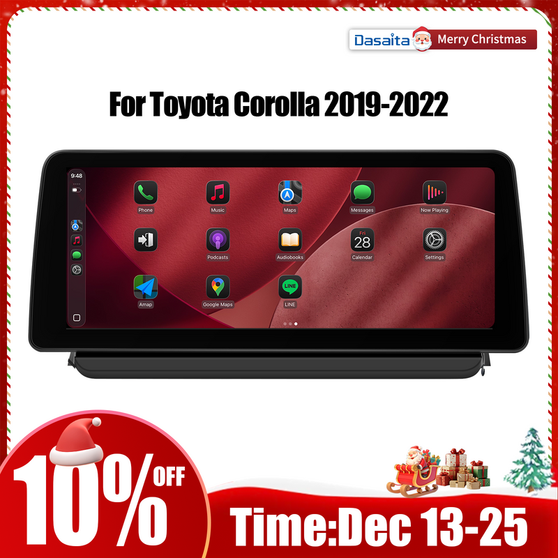Dasaita Android13 Car Stereo for Toyota Corolla 2019-2022 Wireless Carplay & Android Auto Car Radio | Qualcomm 665 | 12.3" QLED Screen | Wifi+4G LTE | 8G+256G | DTS|GPS Navigation Head Unit | Optical Output