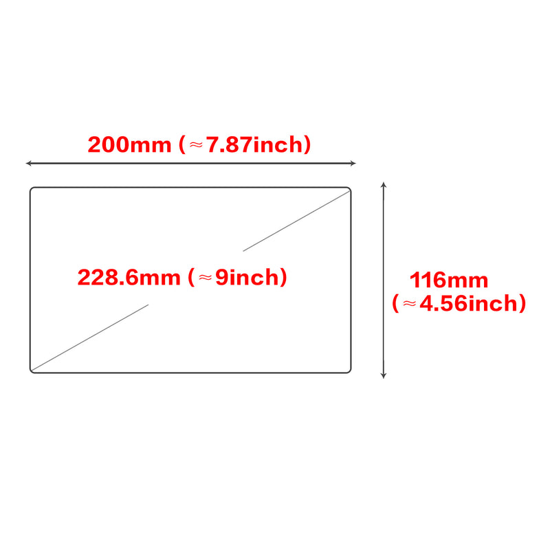 Dasaita Car DVD GPS Glass Screen Protector 9 Inch and 10.2 Inch Android Tablet High Transmittance Glass Protective Film 22.5*12.8MM(Need to buy together with the unit)
