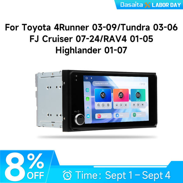 Dasaita Android 13 Car Stereo for Toyota Universal 2000-2020 Wireless Carplay & Android Auto Car Radio|Qualcomm 665|7" QLED Screen|Wifi+4G LTE|6G/8G+64G/256G|SWC|GPS Navigation Head unit|DTS|Optical Output