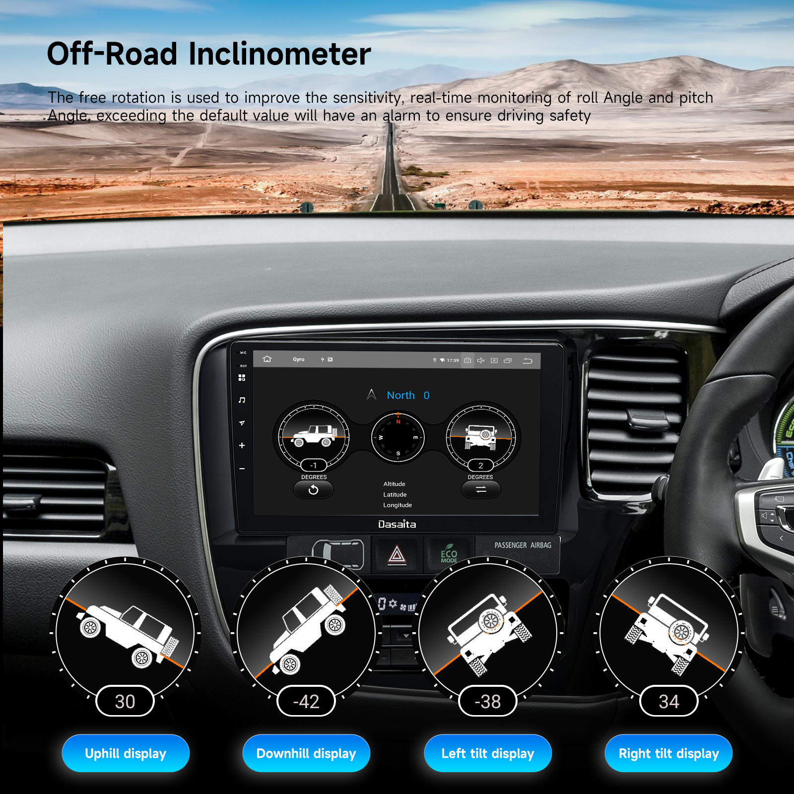 Dasaita Android 13 Car Stereo for Mitsubishi Outlander 2014 2015 2016 2017 Wireless Carplay & Android Auto Car Radio | Qualcomm 665 | 9" QLED Screen | Wifi+4G LTE | 6G+64G | DTS Head Unit | Optical Output