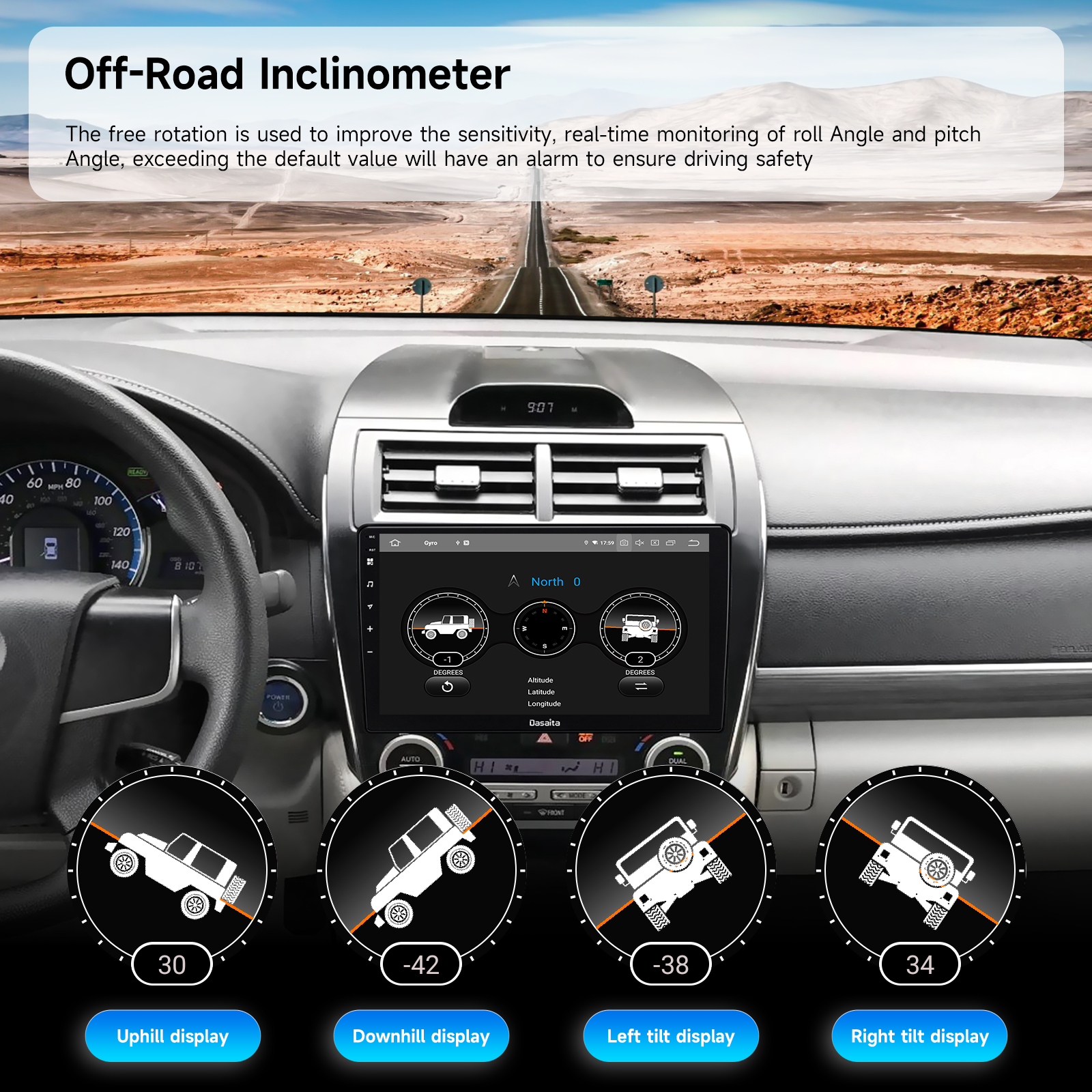 Dasaita Android 13 Car Stereo for Toyota Camry 2012 2013 2014 Wireless Carplay & Android Auto Car Radio | Qualcomm 665 | 10.2" QLED Screen | Wifi+4G LTE | 6G+64G | DTS Head Unit | Optical Output