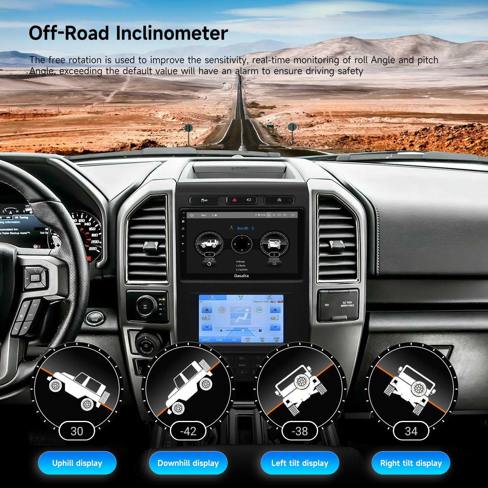 Dasaita Android13 Car Stereo for Ford F150 2015-2018 Wireless Carplay & Android Auto Car Radio | Qualcomm 665 | 9" QLED Screen | Wifi+4G LTE | 8G+256G| DTS|GPS Navigation Head Unit | Optical Output