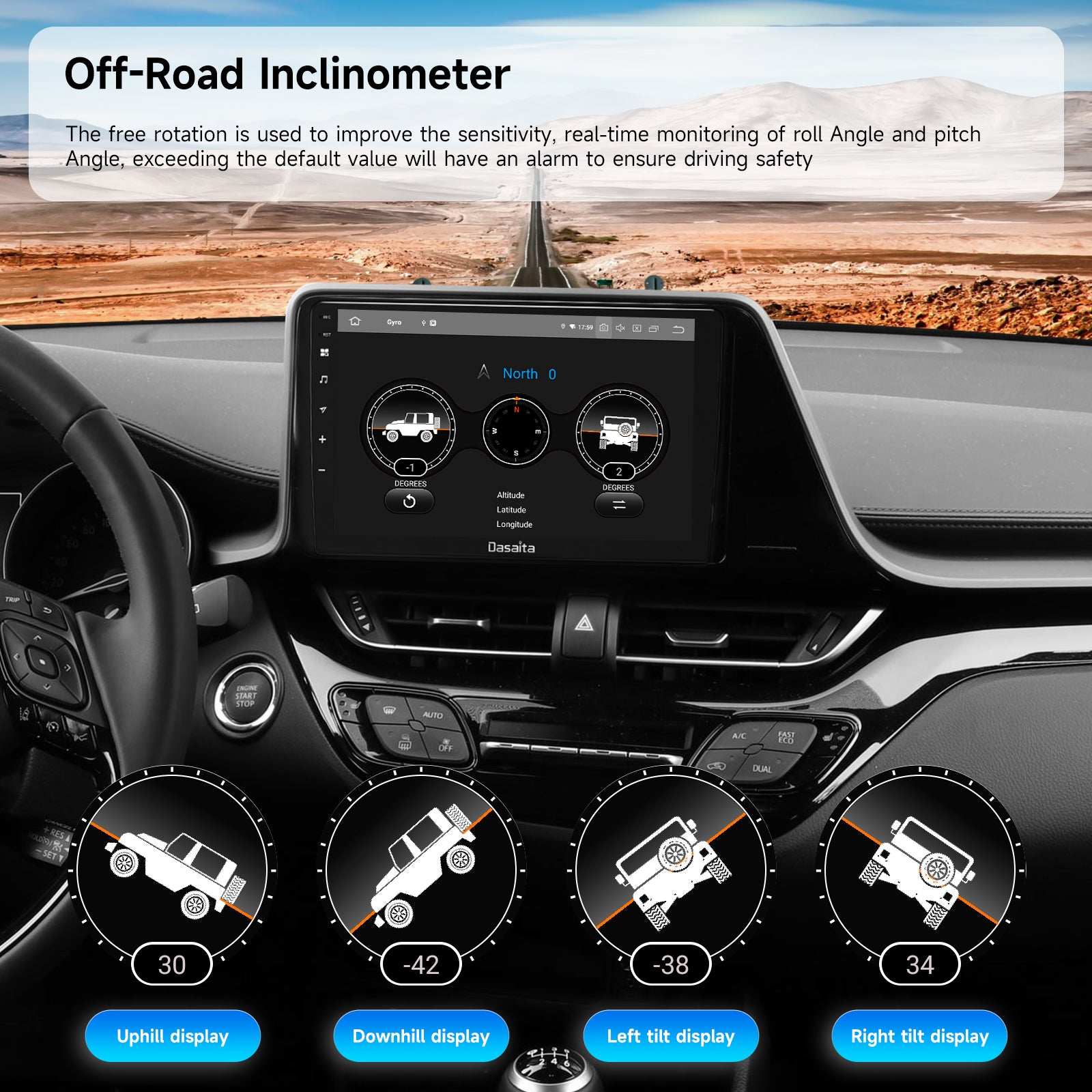 Dasaita Android 13 Car Stereo for Toyota C-HR 2016-2020 | 9" Wireless CarPlay Android Auto Head Unit | Qualcomm 665 GPS Navigation Radio | 6G/8G RAM 64G/256G ROM