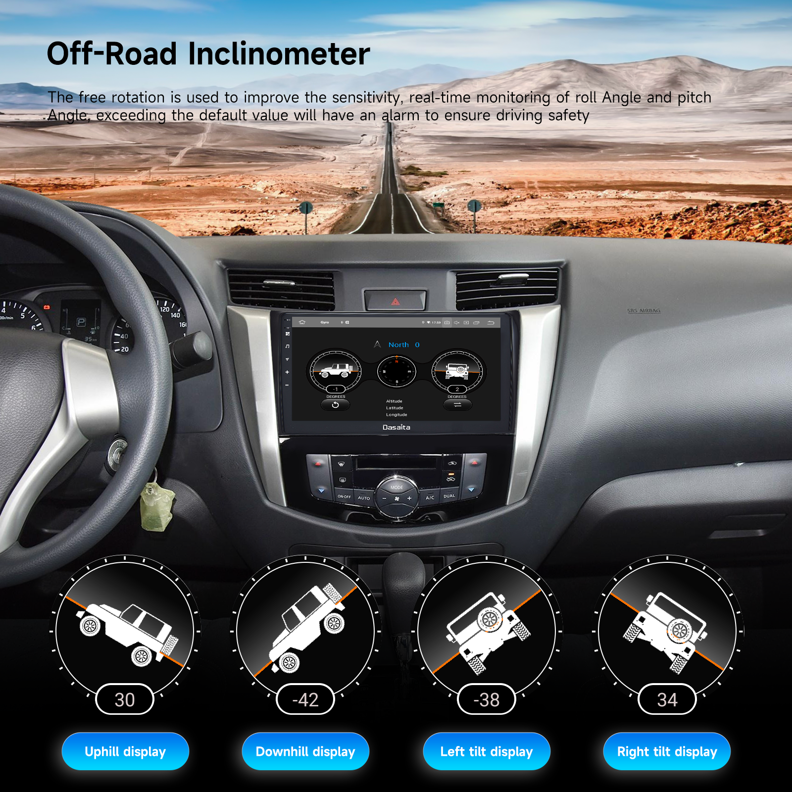 Dasaita Android13 Car Stereo for Nissan Navara NP300 2014-2024 Wireless Carplay & Android Auto Car Radio| Qualcomm 665 | 10.2" QLED Screen | Wifi+4G LTE |6G+64G|DTS|GPS Navigation Head Unit| Optical Output