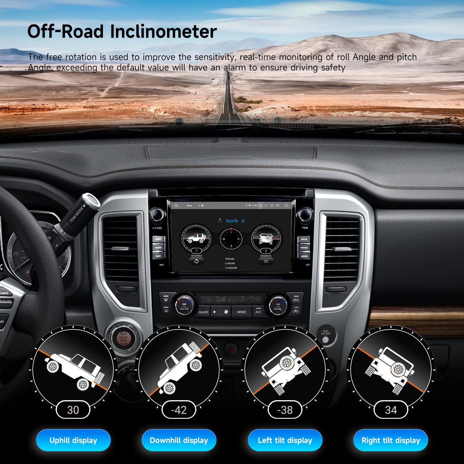 Dasaita Android13 Car Stereo for Nissan Titan 2016-2020 Wireless Carplay & Android Auto Car Radio|Qualcomm 665|9" QLED Screen|Wifi+4G LTE|8G+256G|GPS Navigation Head unit|DTS|Optical Output