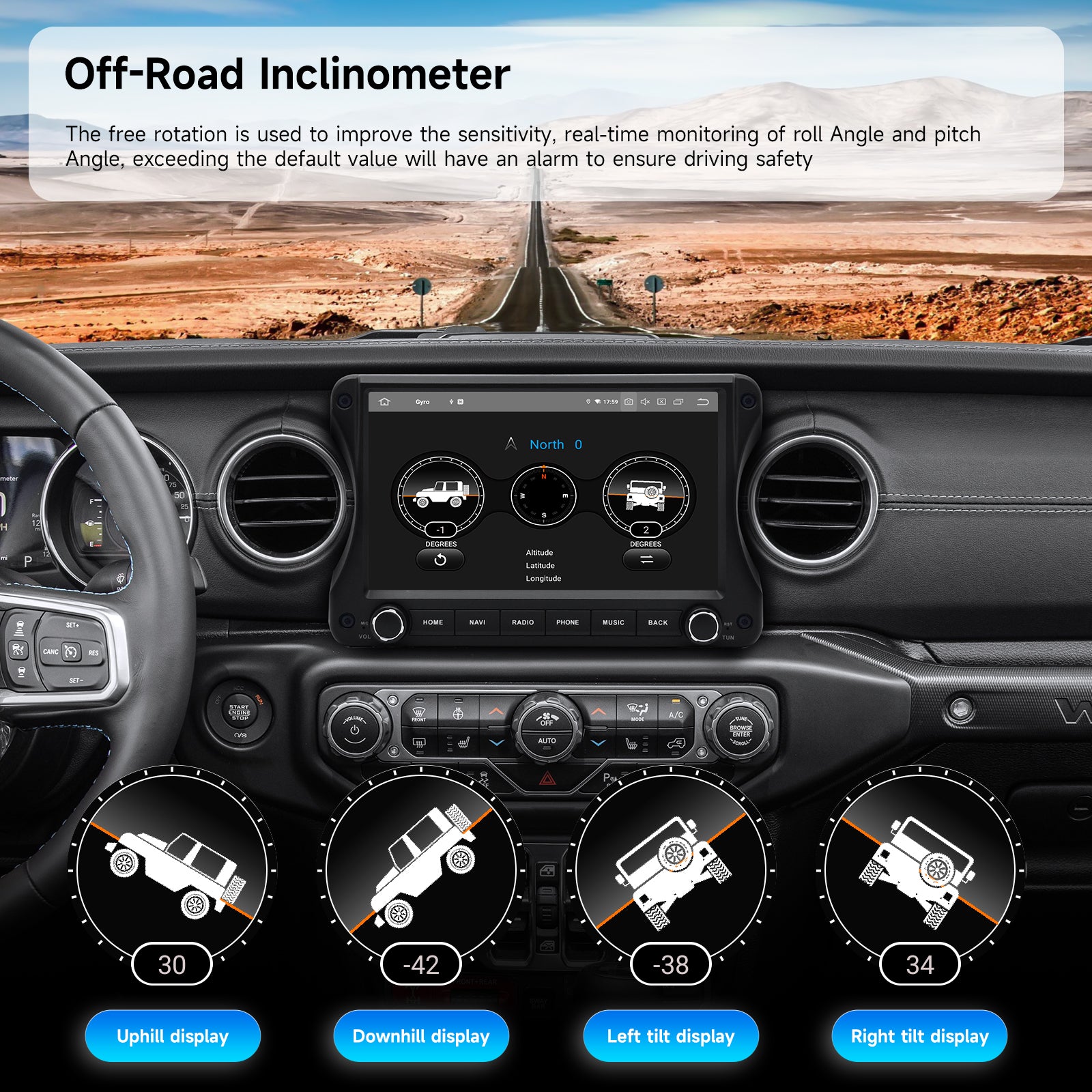 Dasaita 10.2" QLED Car Stereo for Jeep Wrangler JL 2018-2022 & Gladiator JT | OEM Style Design with Physical Knobs & Buttons | Wireless CarPlay Android Auto | Retains Factory AHD Backup Camera