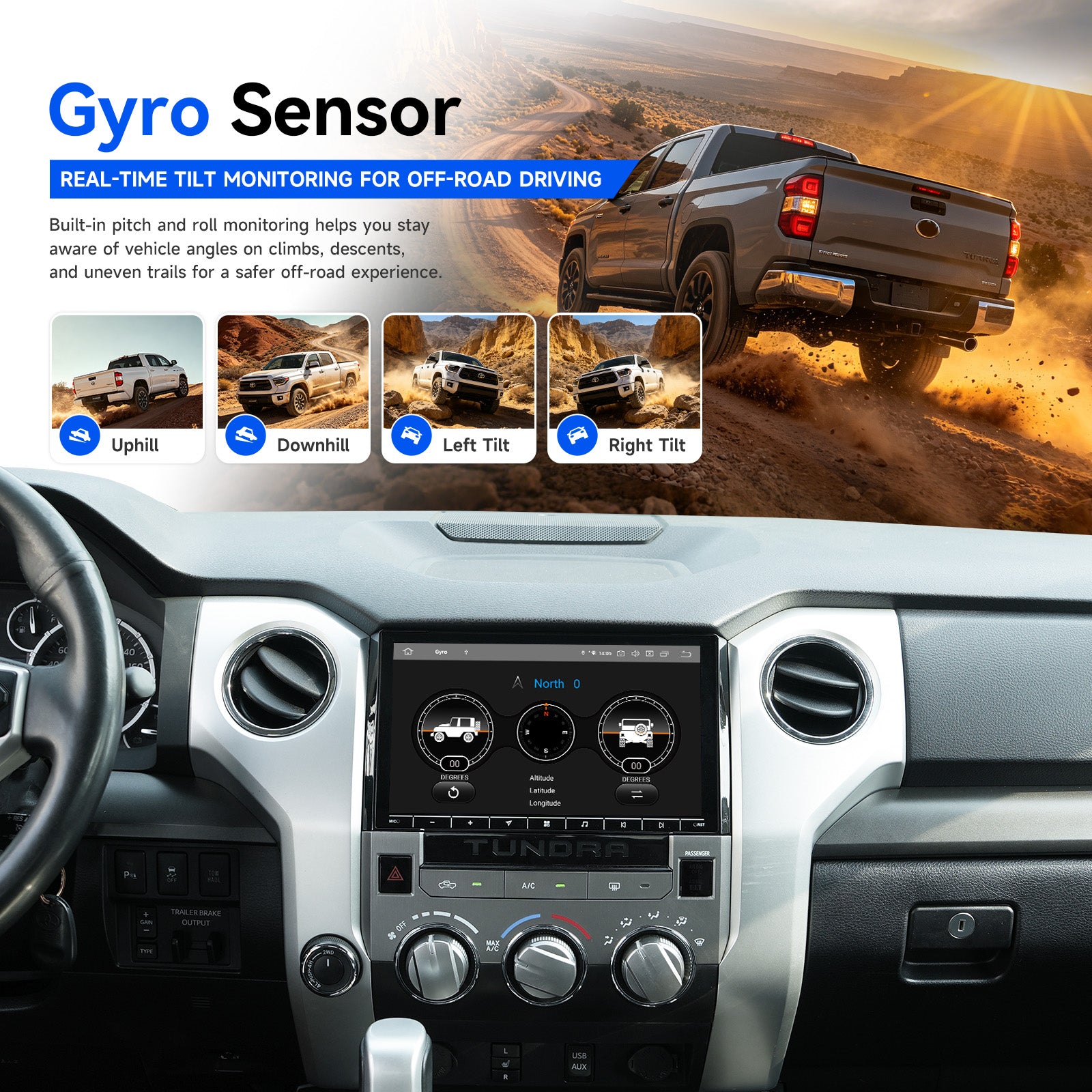 oyota Tundra 2014-2021 Android Head Unit with Built-in Gyroscope – Dasaita G13 Accurate GPS Navigation