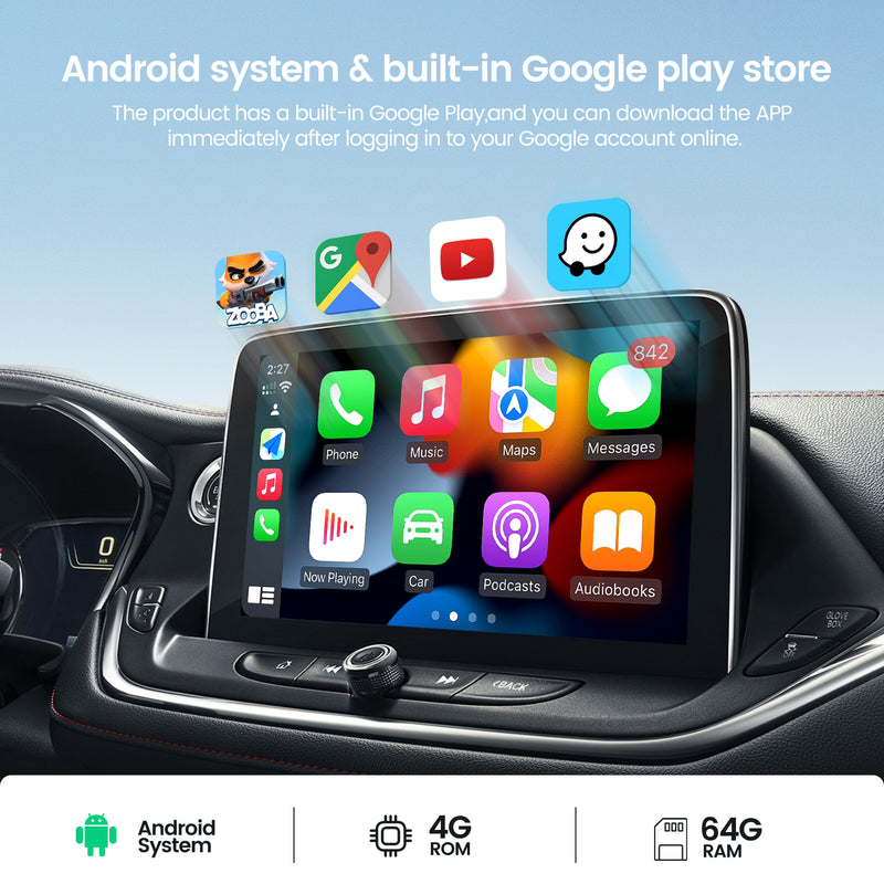 Dasaita Car AI Box Original Carplay to Android 10 USB Plug and Play Mini Box RAM 4G ROM 64G HDMI (Wireless&Wired)