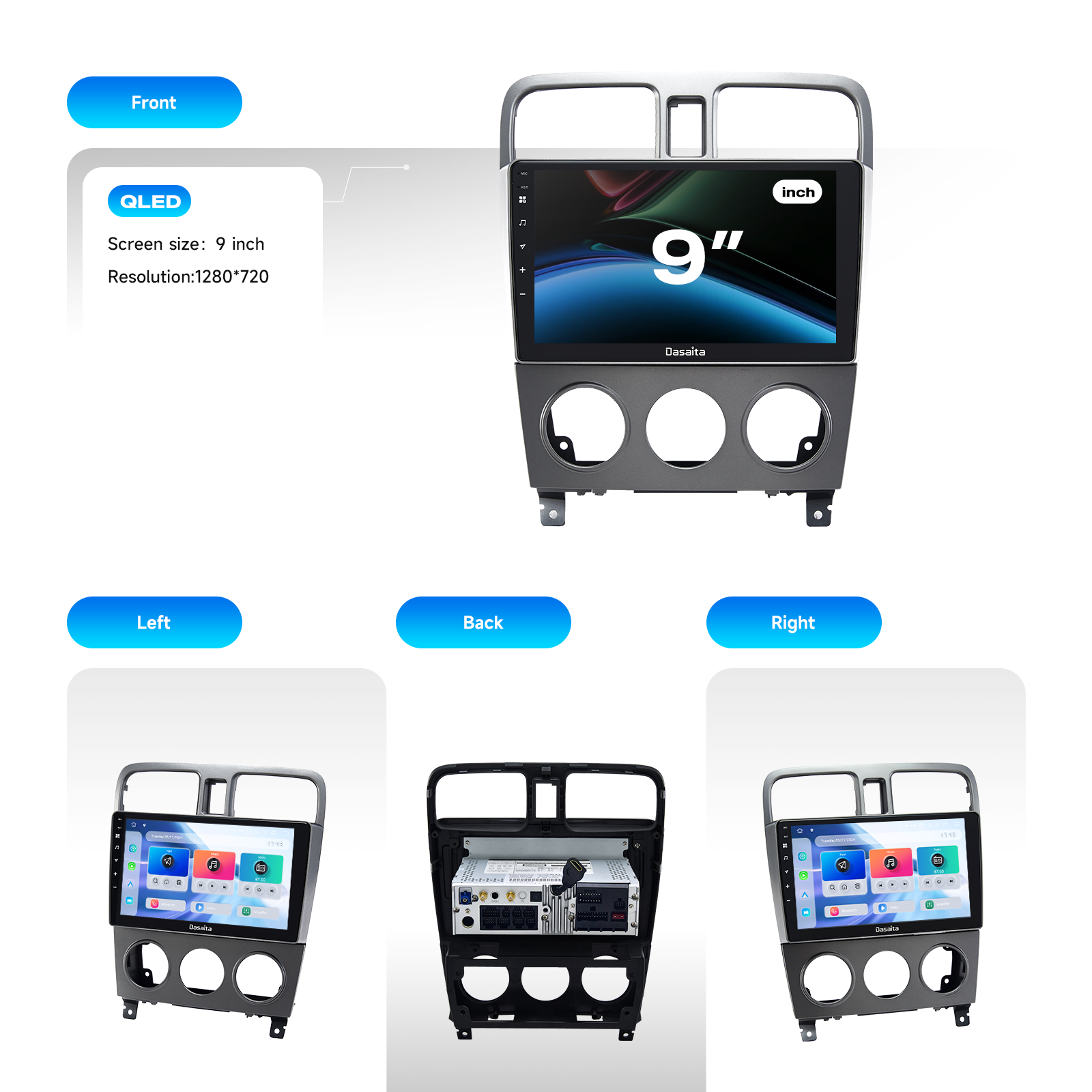 Dasaita Android 13 Car Stereo for Subaru Forester 2 2004-2007 Wireless Carplay & Android Auto Car Radio | Qualcomm 665 | 9" QLED Screen | Wifi+4G LTE | 6G+64G | DTS Head Unit | Optical Output