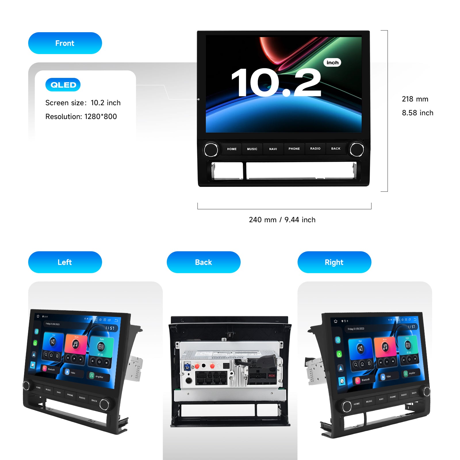 Dasaita Android13 Car Stereo for Toyota Tacoma 2005-2015 Wireless Carplay & Android Auto Car Radio| Qualcomm 665 | 10.2" QLED Screen | Wifi+4G LTE |8G+256G|DTS|GPS Navigation Head Unit| Optical Output