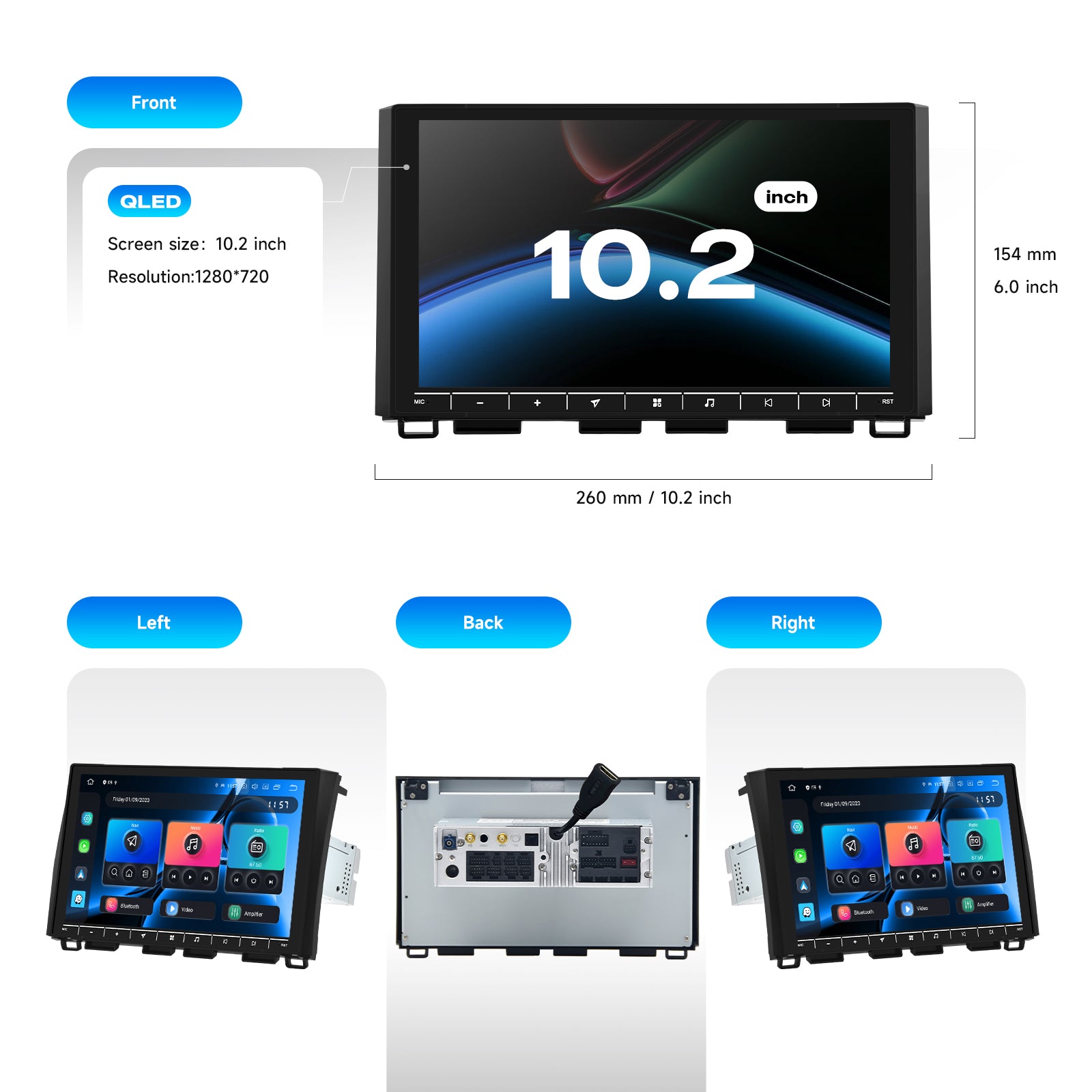 Dasaita For Toyota Tundra 2014-2021 Android 13 Head Unit | Wireless CarPlay & Android Auto | 10.2" QLED | Qualcomm 665 | 4G+64G / 6G+64G