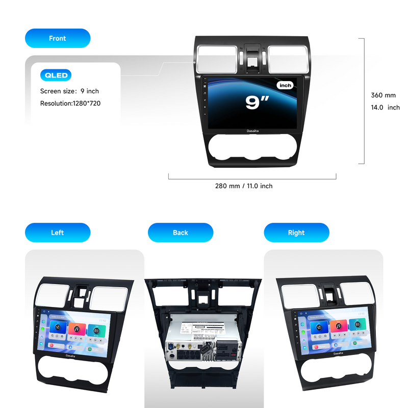 Dasaita Android 13 Car Stereo for Subaru Forester 4 WRX Levorg 2016-2021 Wireless Carplay & Android Auto Car Radio | Qualcomm 665 | 9"/8" QLED Screen | Wifi+4G LTE | 6G+64G | DTS Head Unit | Optical Output