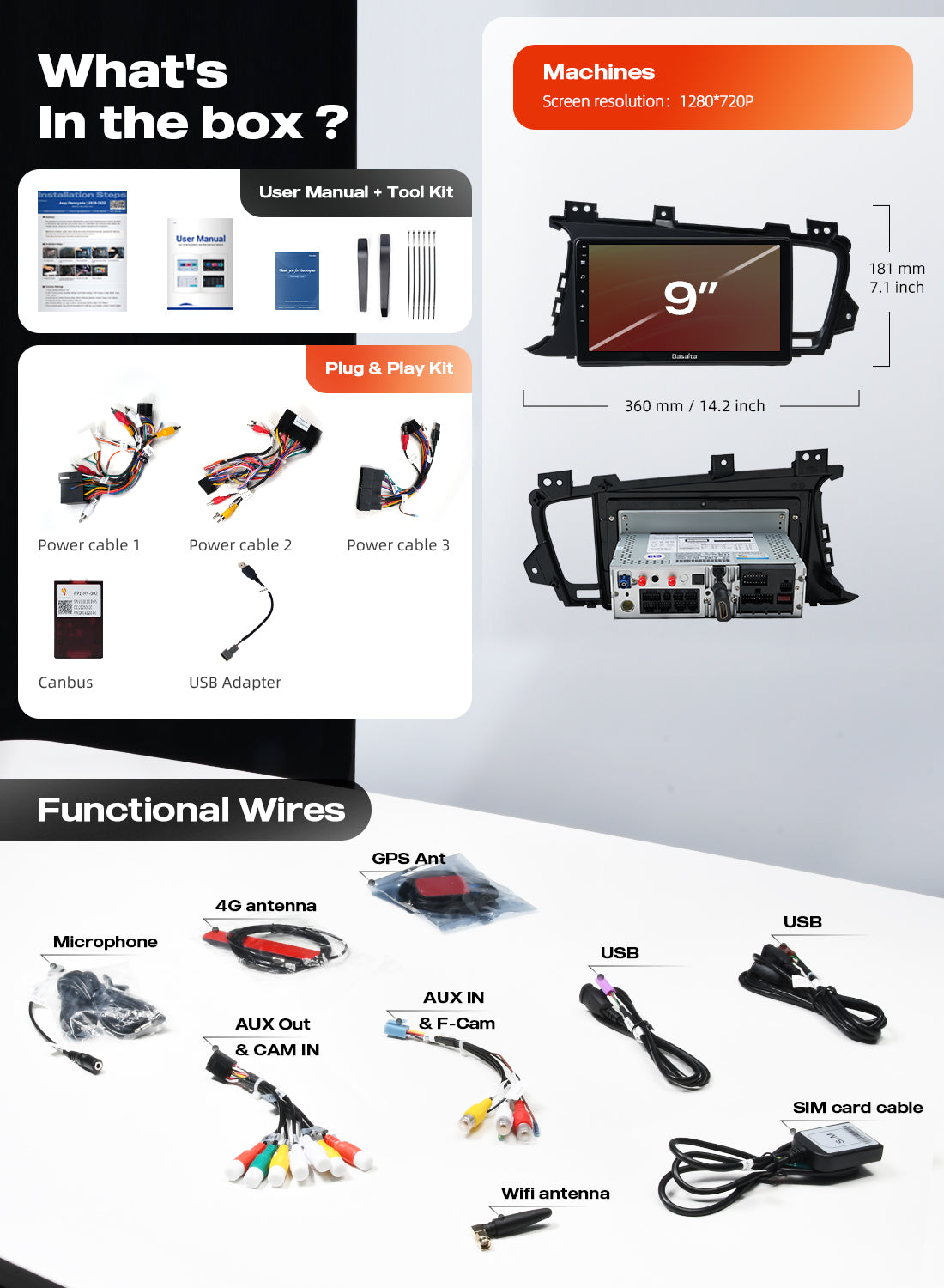 Dasaita Android13 Car Stereo for KlA K5 Optima 2011-2013 Wireless Carplay & Android Auto Car Radio|Qualcomm 665|9" QLED Screen|Wifi+4G LTE|6+64G|DTS Head Unit|Optical Output