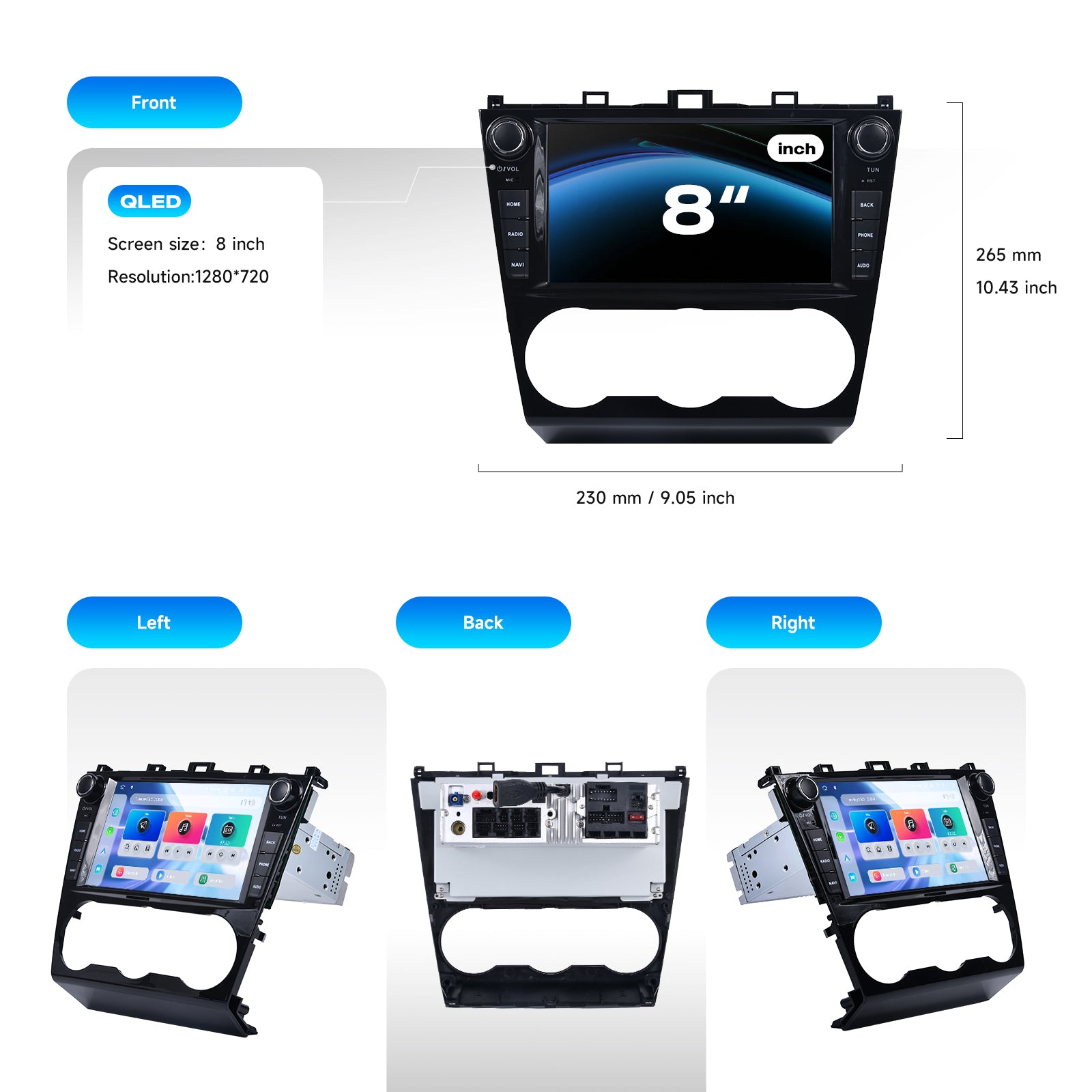 Dasaita Android 13 Car Stereo for Subaru Forester 4 WRX Levorg 2014-2018 Wireless Carplay & Android Auto Car Radio | Qualcomm 665 | 8" QLED Screen | Wifi+4G LTE | 8G+256G | DTS Head Unit | Optical Output